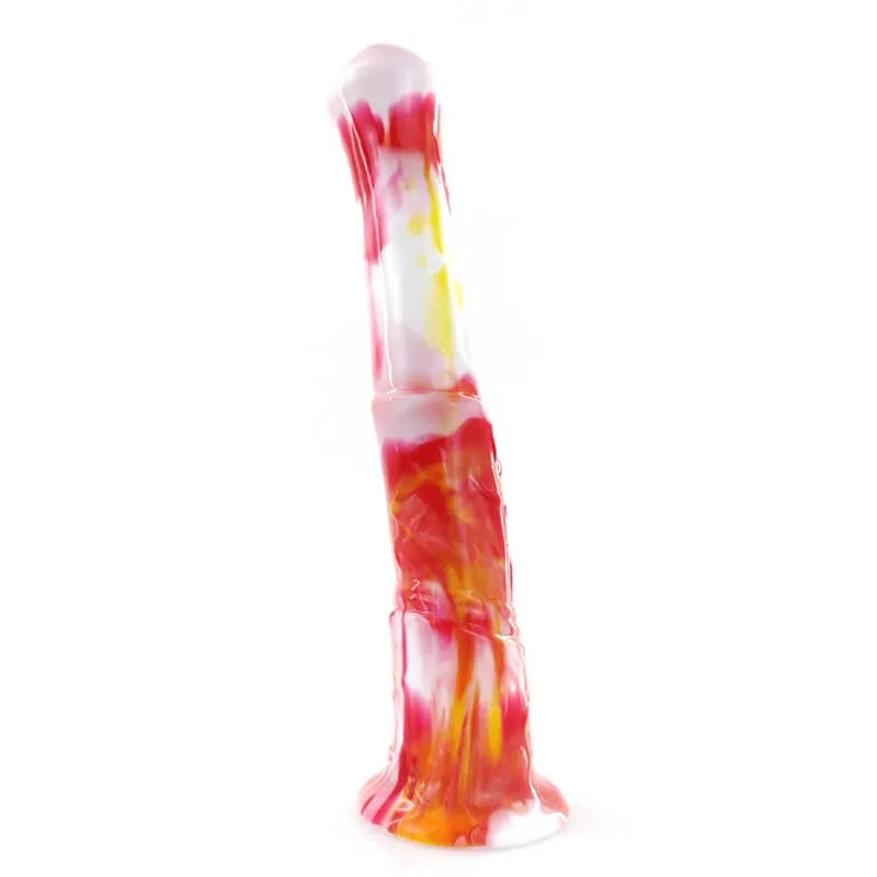 Realistic 11-Inch Multi-Colored Silicone Horse Dildo - Soft and Flexible Animal Dildo