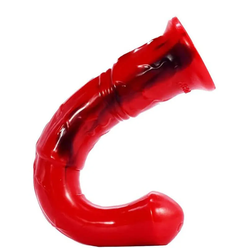 Realistic 11-Inch Multi-Colored Silicone Horse Dildo - Soft and Flexible Animal Dildo