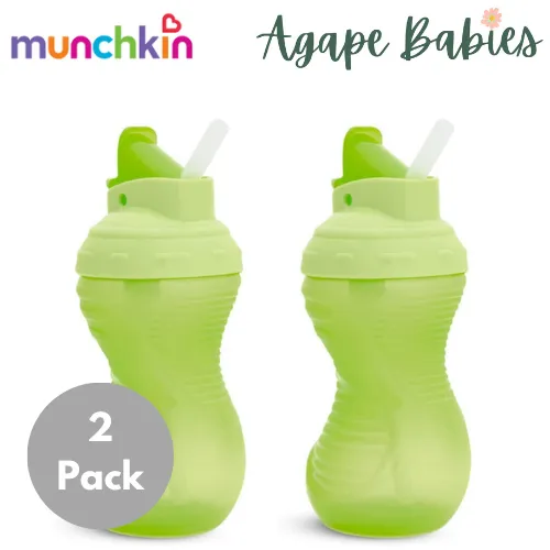 [2-Pack] Munchkin Mighty Grip ® Flip Straw Cup - 10oz