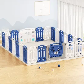 24-Panel Safety Baby Playpen, HDPE Material - Keezi