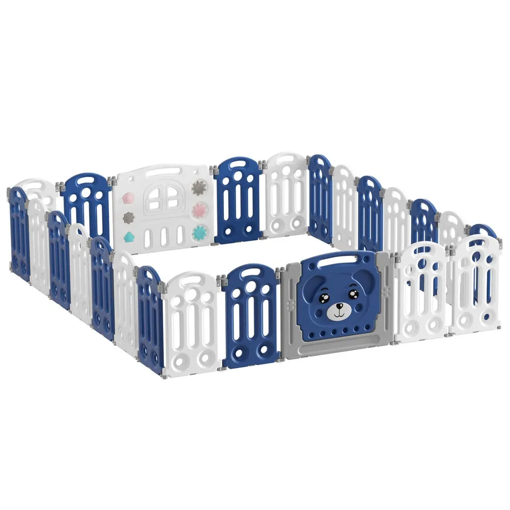 24-Panel Safety Baby Playpen, HDPE Material - Keezi