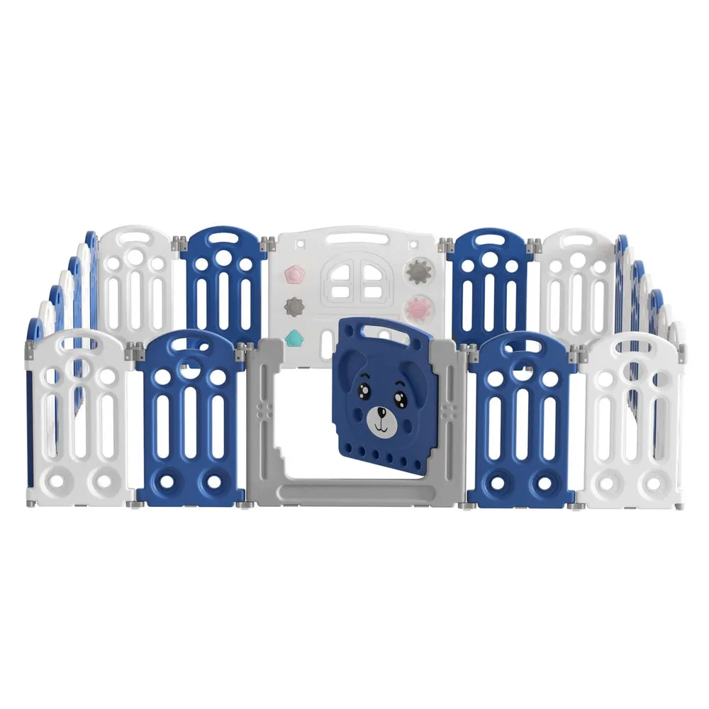 24-Panel Safety Baby Playpen, HDPE Material - Keezi