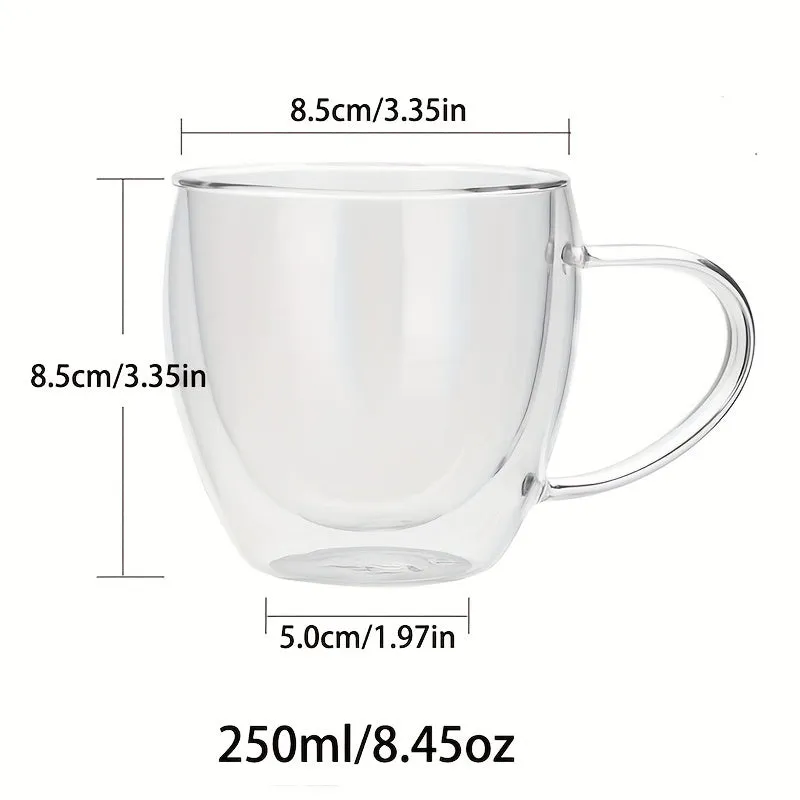 4 Pack DoubleWalled Glass Coffee Mugs  Perfect Gift Idea