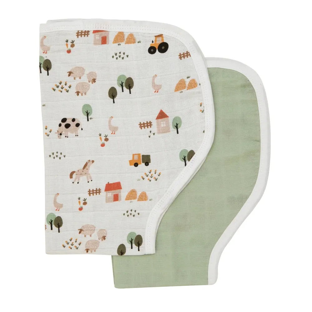 All4Ella Burp Cloth 2pk Country Farm