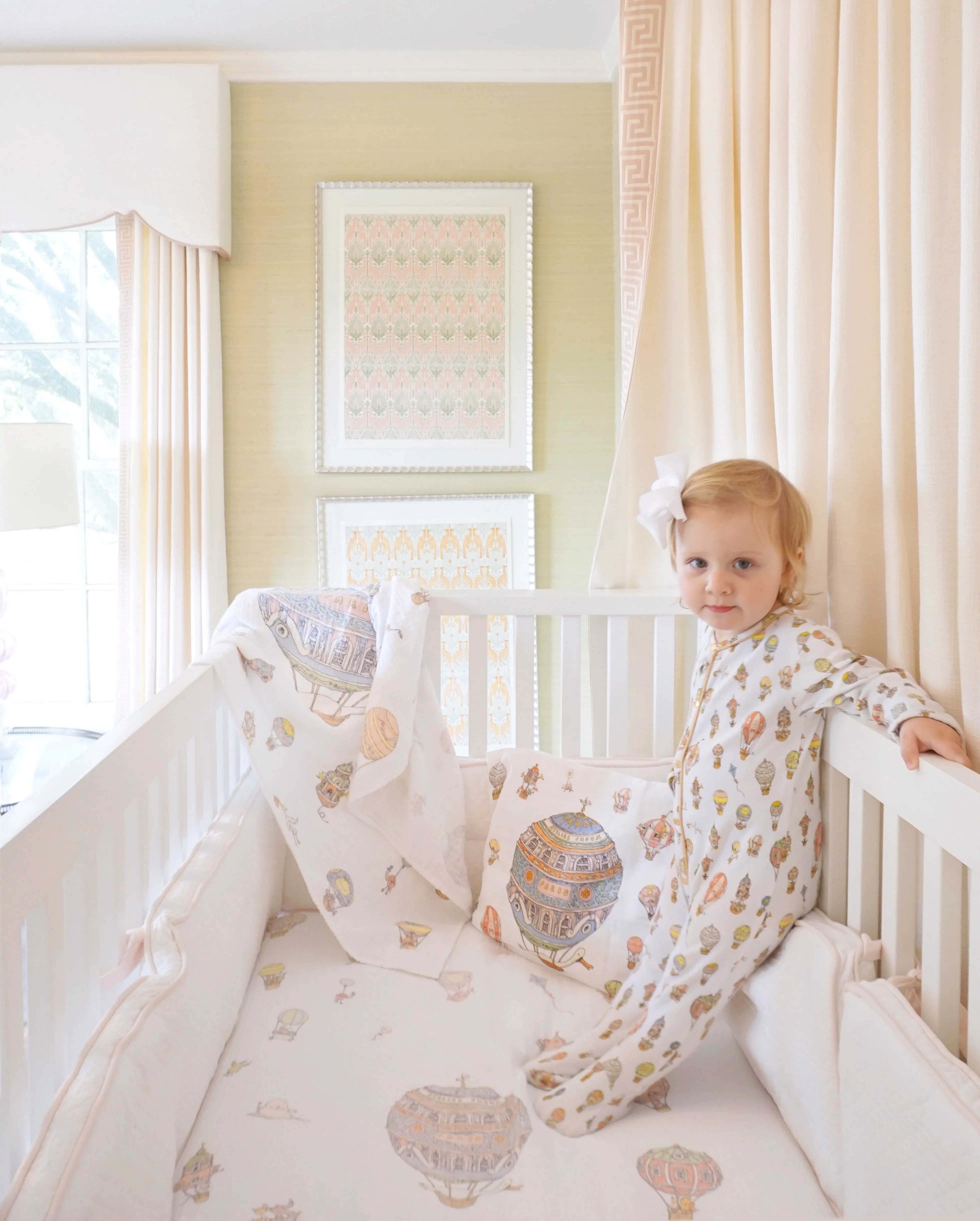 Atelier Choux Paris - Fitted Crib Sheet - Hot Air Balloons