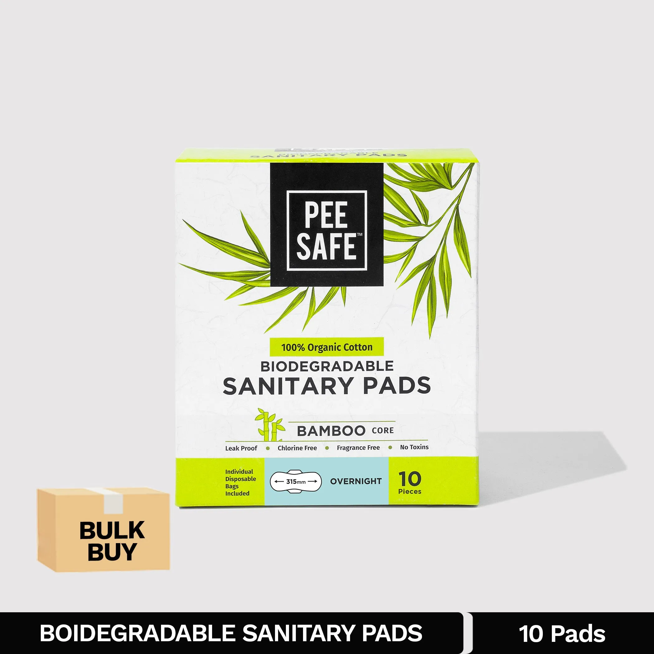 Biodegradable Sanitary Pads - Overnight (Pack of 10) - BULK BUY