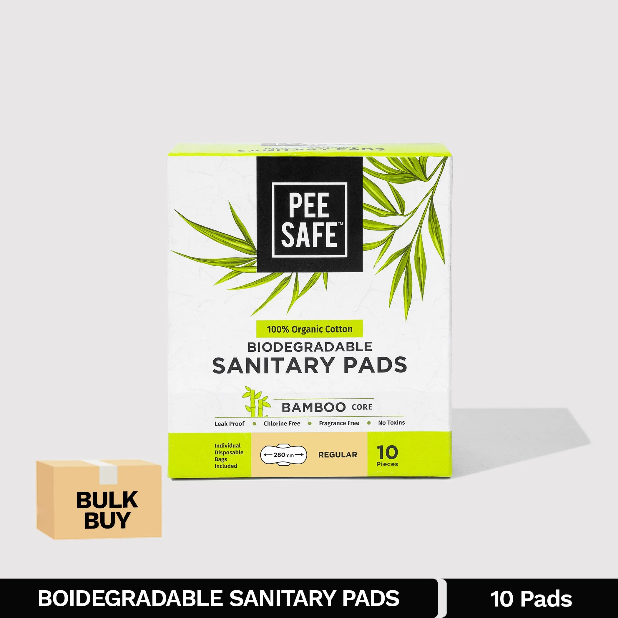 Biodegradable Sanitary Pads - Regular (Pack of 10) - BULK BUY