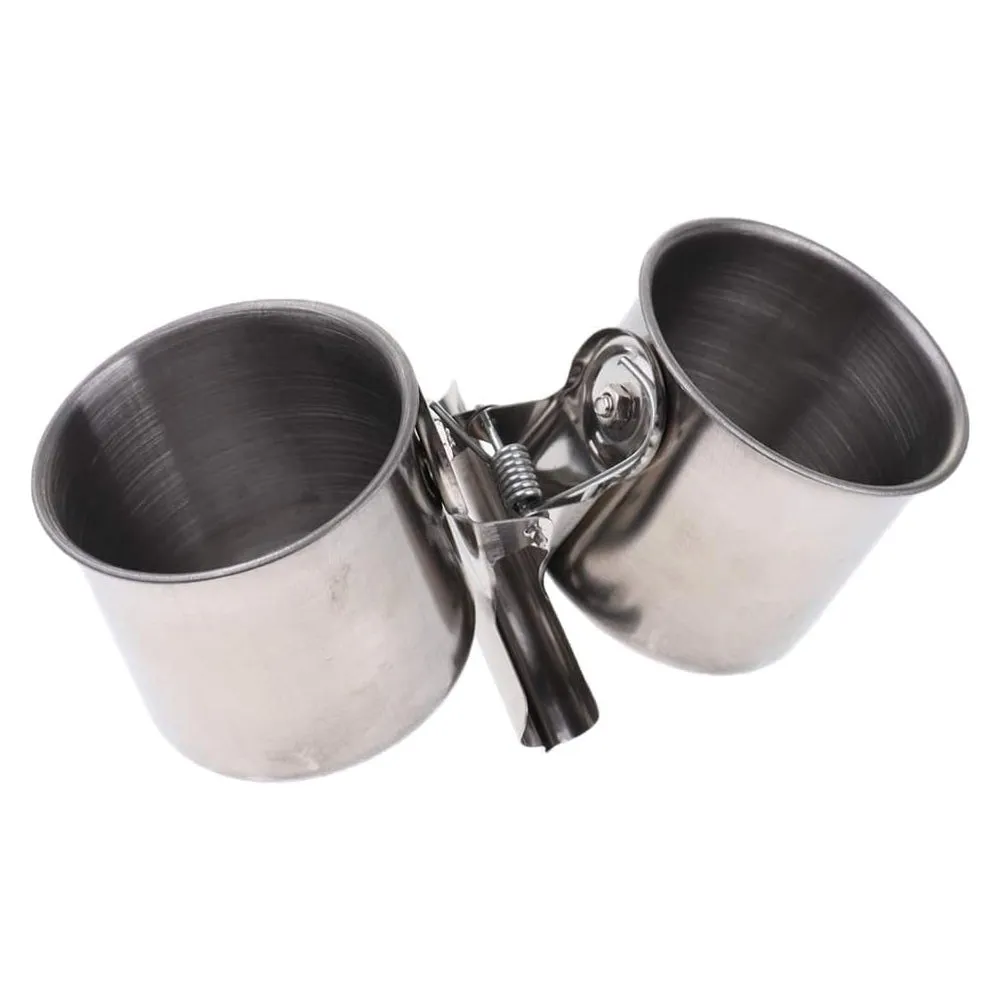 Bird & Parrot Feeding Double Cups with Clip