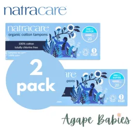 [Bundle Of 2] Natracare Organic Cotton Tampons - Super (20pcs x 2)