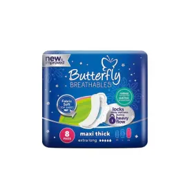 BUTTERFLY BREATHABLES MAXI THICK 8 EXTRA LONG