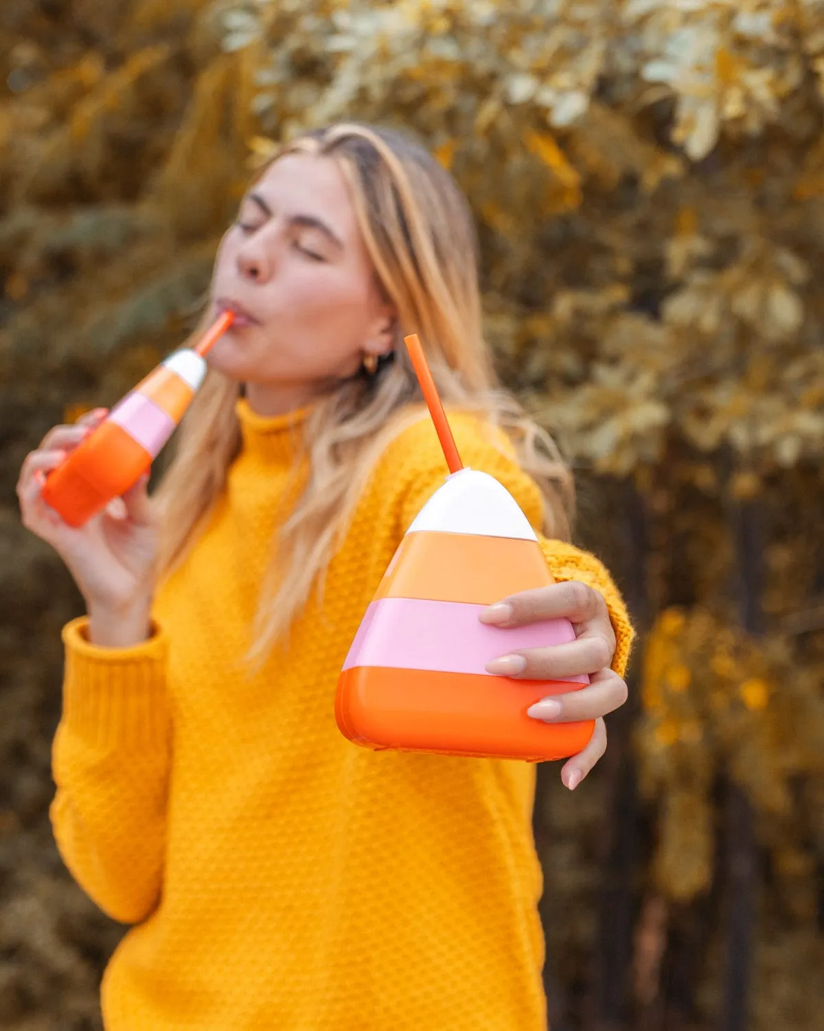 candy corn sipper set with straws