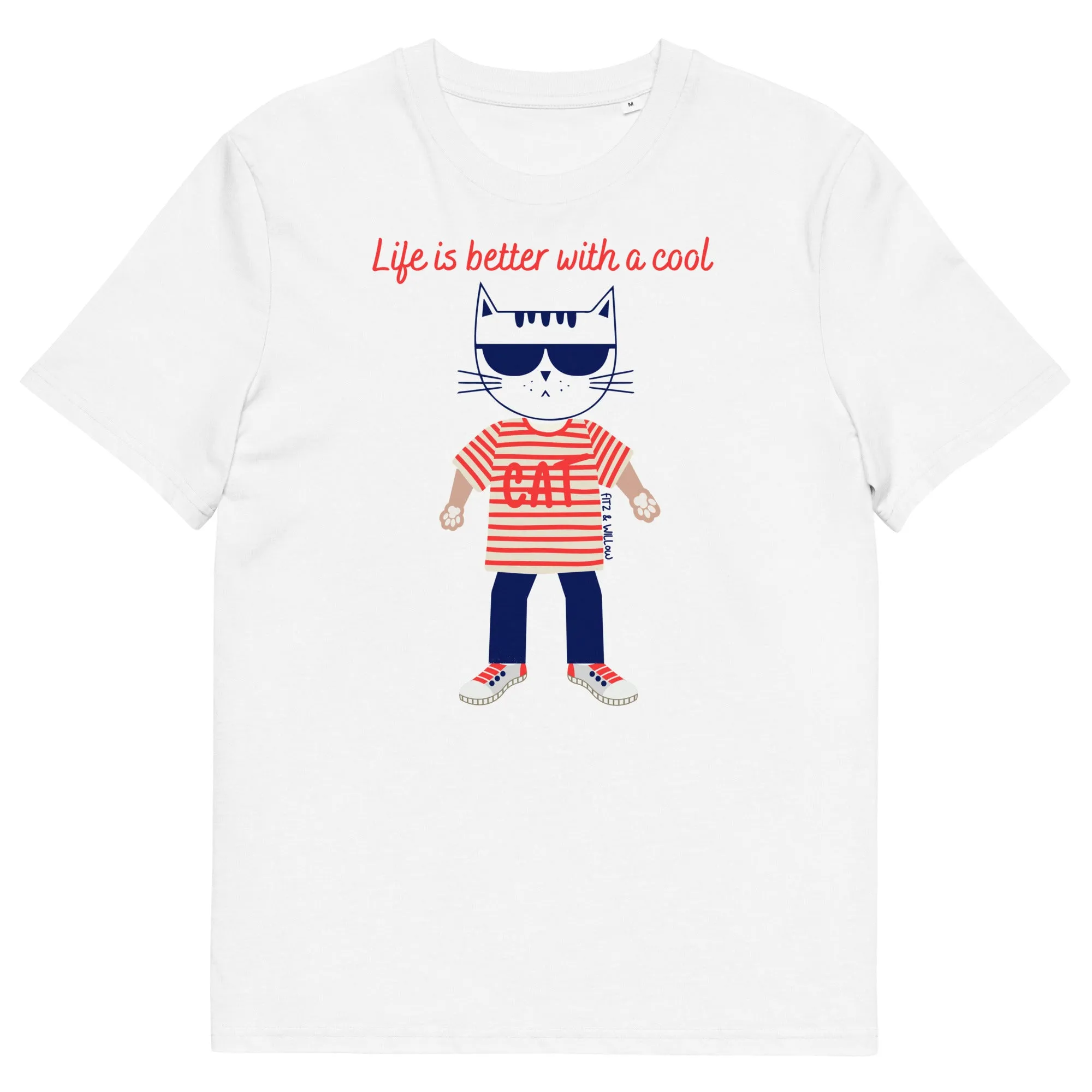 Cool cat, Unisex sustainable t-shirt with cool cat print