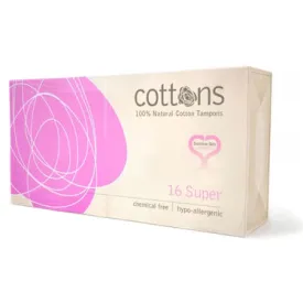 Cottons Organic Tampons Heavy Flow Pack of 16