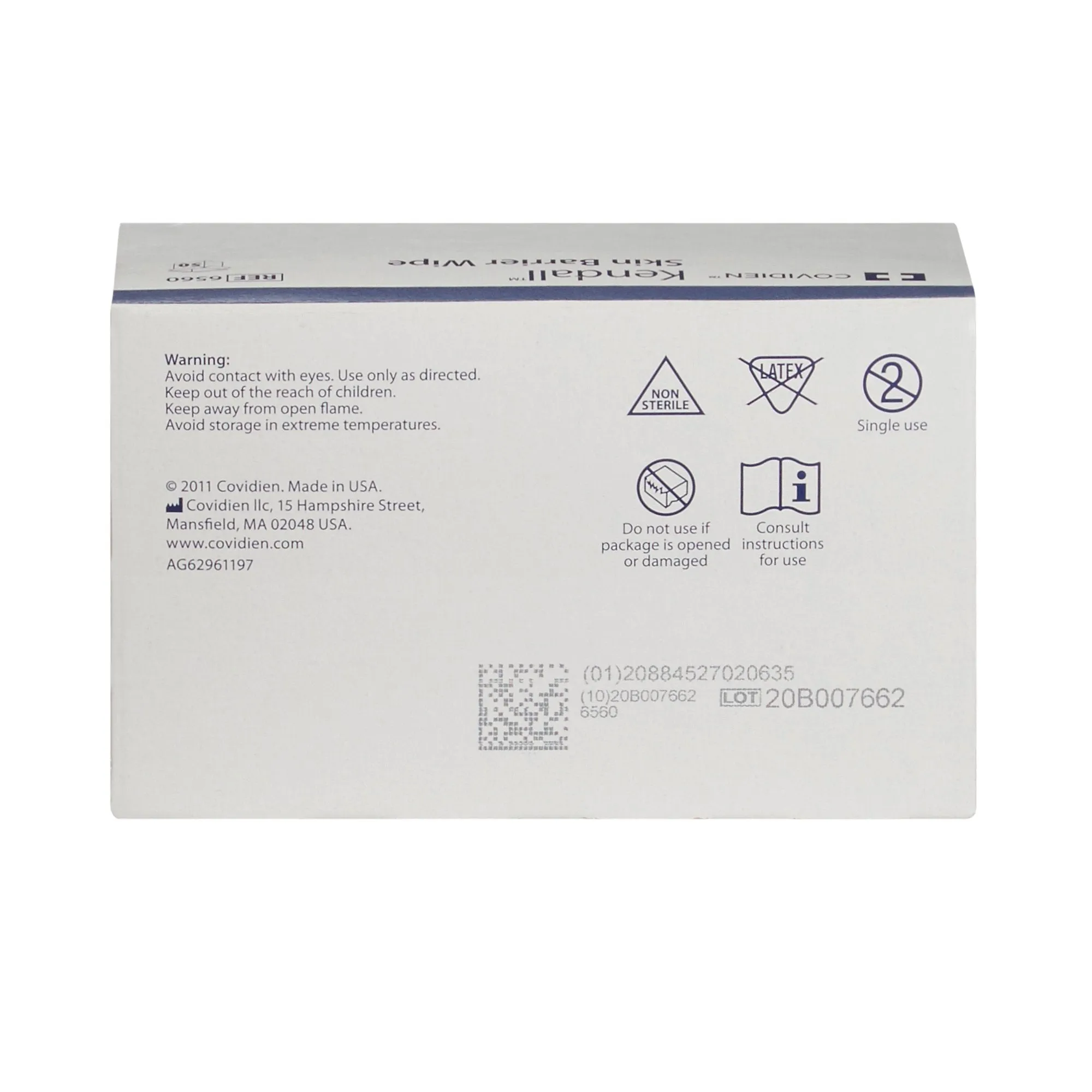 Covidien Webcol Skin Barrier Wipe, Non-Sterile