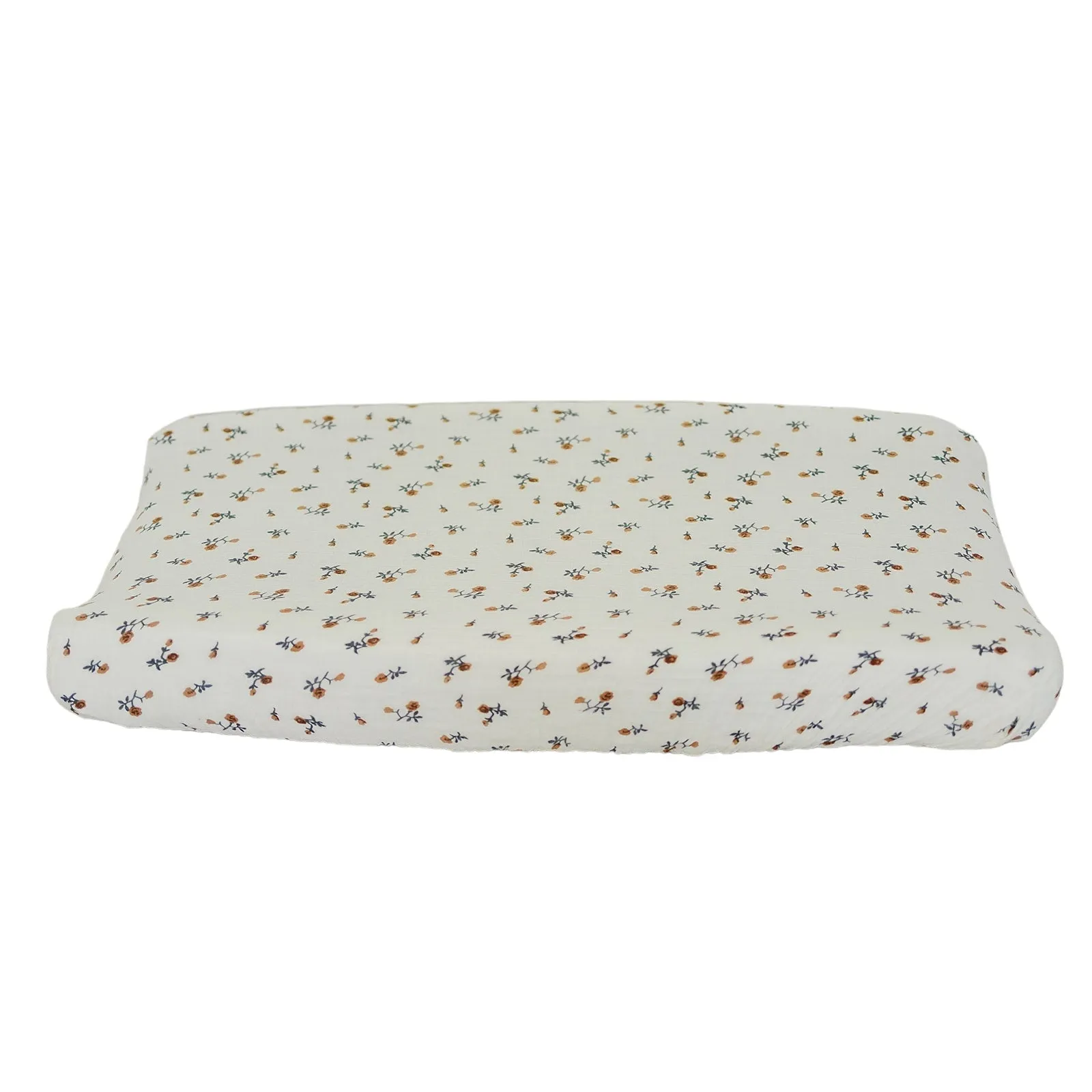 Cream Floral Changing Pad Cover