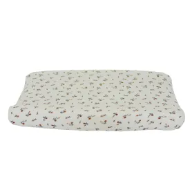 Cream Floral Changing Pad Cover