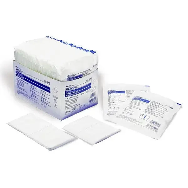 Dermacea Abdominal Pads, Non Woven Fluff Gauze, Sterile, Individually Wrapped