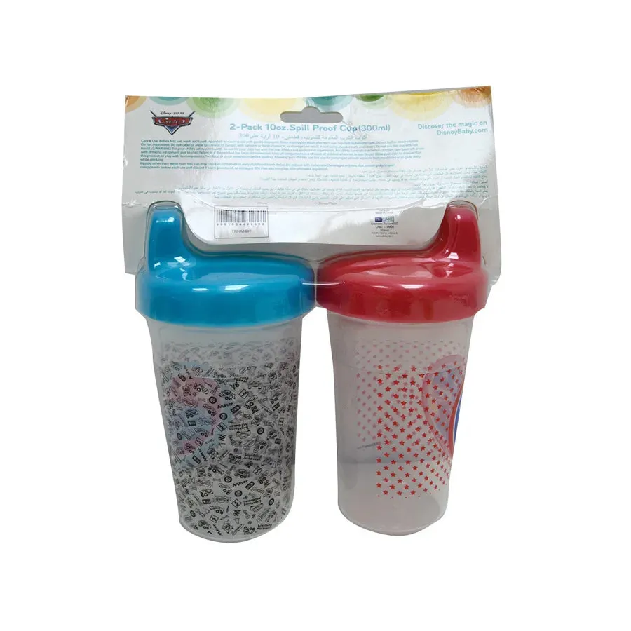 Disney BPA Free Baby Sippy Cup, 12 Months , 300ML, Pack of 2 - Cars - Mix