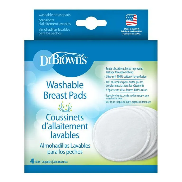 Dr. Brown's Washable Breast Pads - 4 Pack