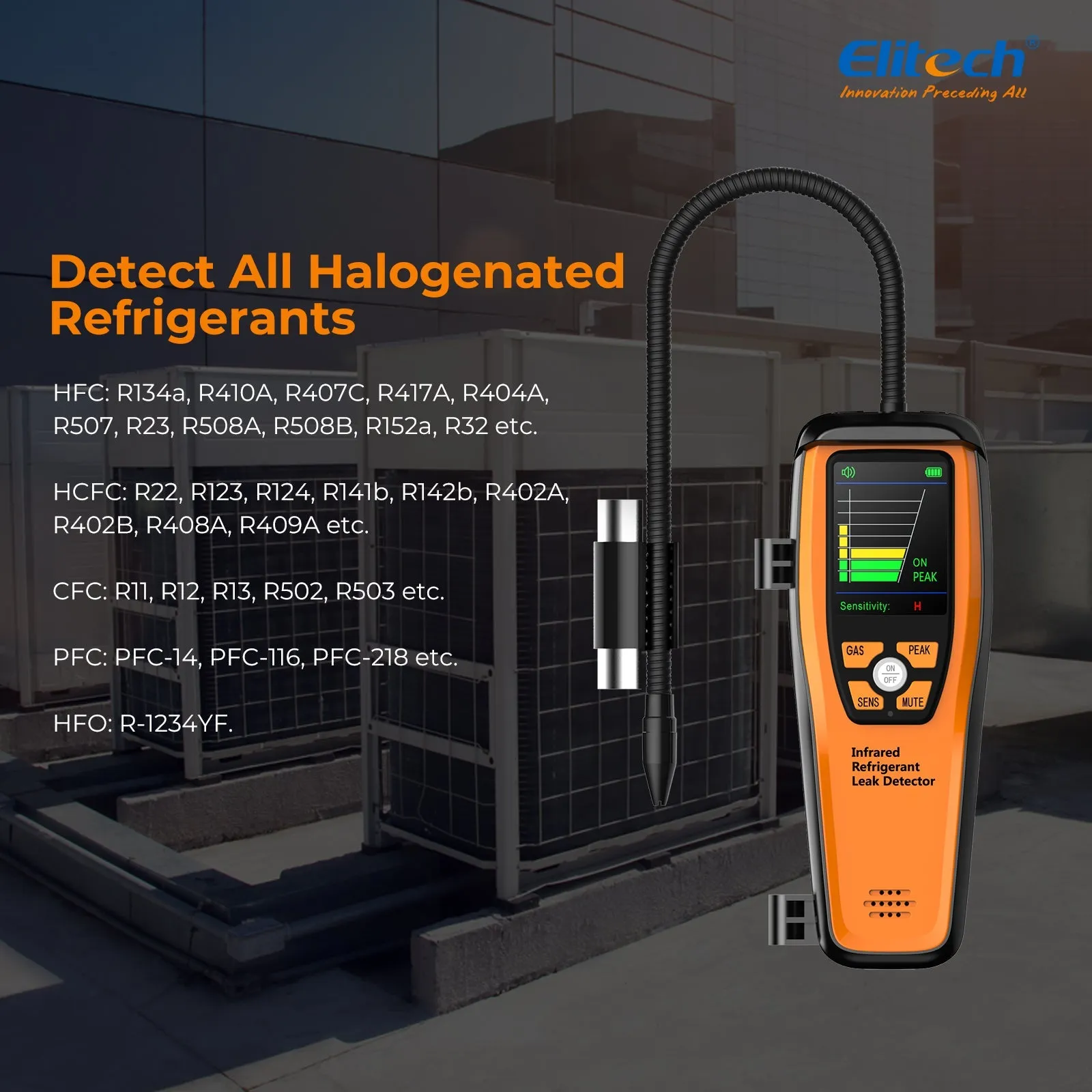 Elitech Infrared Refrigerant Leak Detector Series Detect All HFC, CFC, HCFC, HFO  and Blends