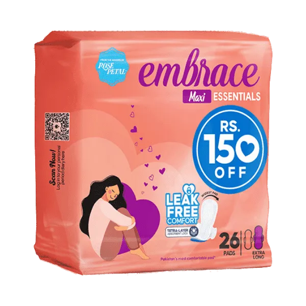 EMBRACE MAXI ESSENTIALS EXTRA LONG 26 PADS