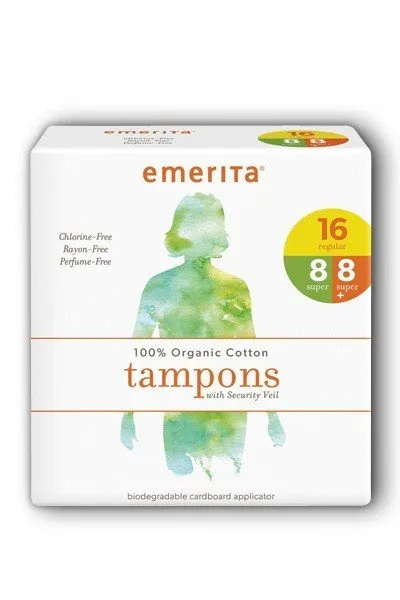 Emerita Organic Cotton Multipack Applicator Tampons - 32 Count Box - Eco-Friendly, Hypoallergenic, Comfortable Protection