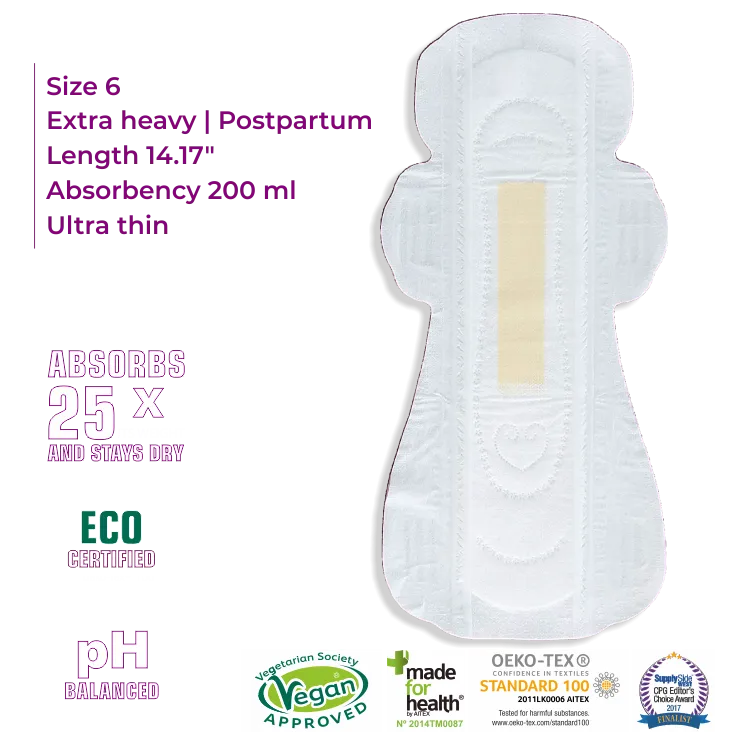 Extra Heavy Overnight/Postpartum Pads 8 packs