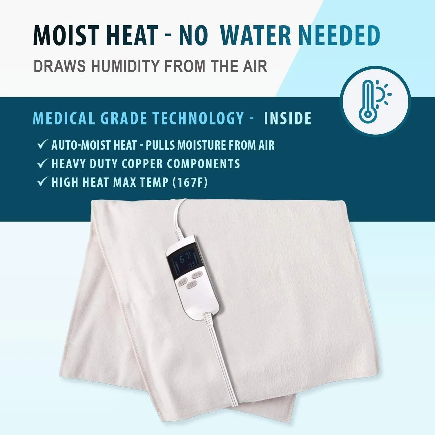 Extra Large Moist Heating Pad for Cramps and Back Pain