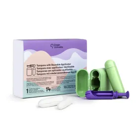 Green Umbrella - Reusable Tampon Applicator Super/Super Plus with 14 tampons