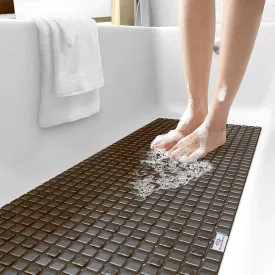 Heart Home Non Slip Eco Friendly Shower Bath Mat with Drain Holes and Suction Cups to Keep Floor Clean (Brown) -HS43HEARTH25553,Standard