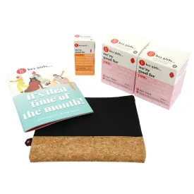 Hey Girls First Period Kit Pads & Tampons - Black Cork Bag