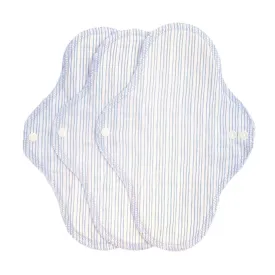 Imse Classic Cotton Flannel Regular Menstrual Pads 3 Pack - Denim Stripes