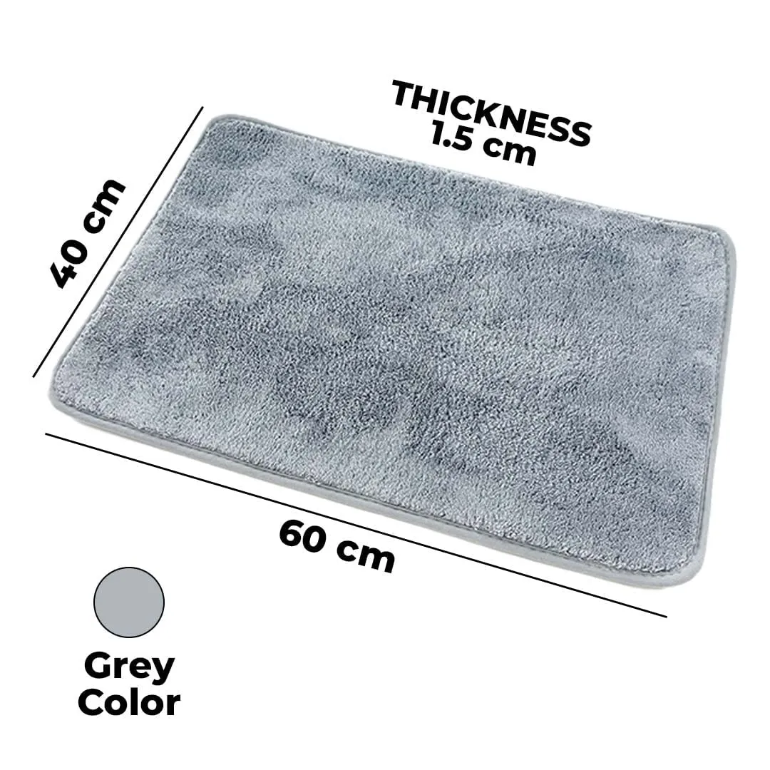 Kuber Industries Luxury Door Mat|Super Absorbent,Non-Slip & Comfortable|Anti Skid Bathroom |Multi-Utility Floor for Living Room,Bedroom,Entrances|40 x 60 cm,Grey, Pack of 2