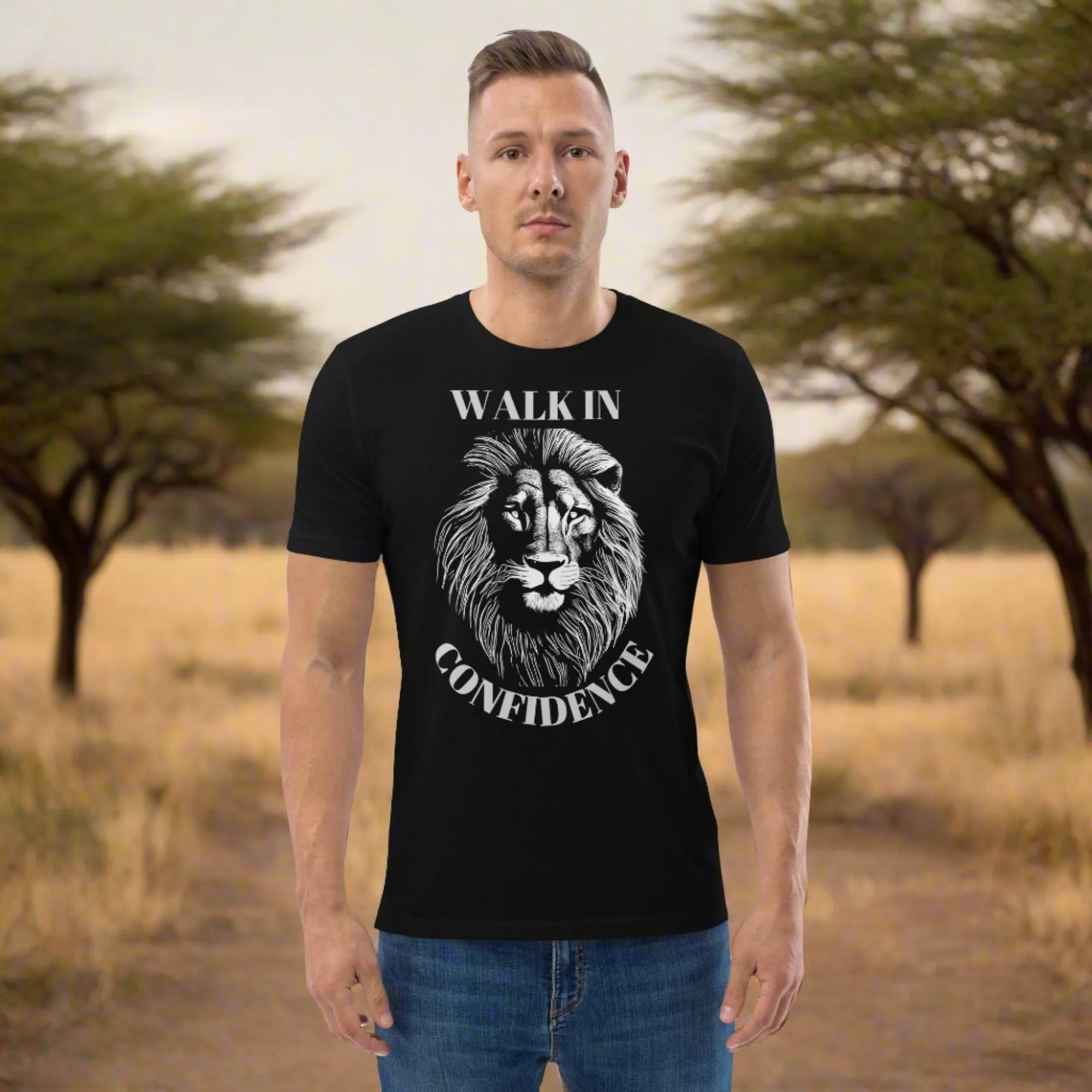 Lion Confidence, Unisex organic cotton t-shirt