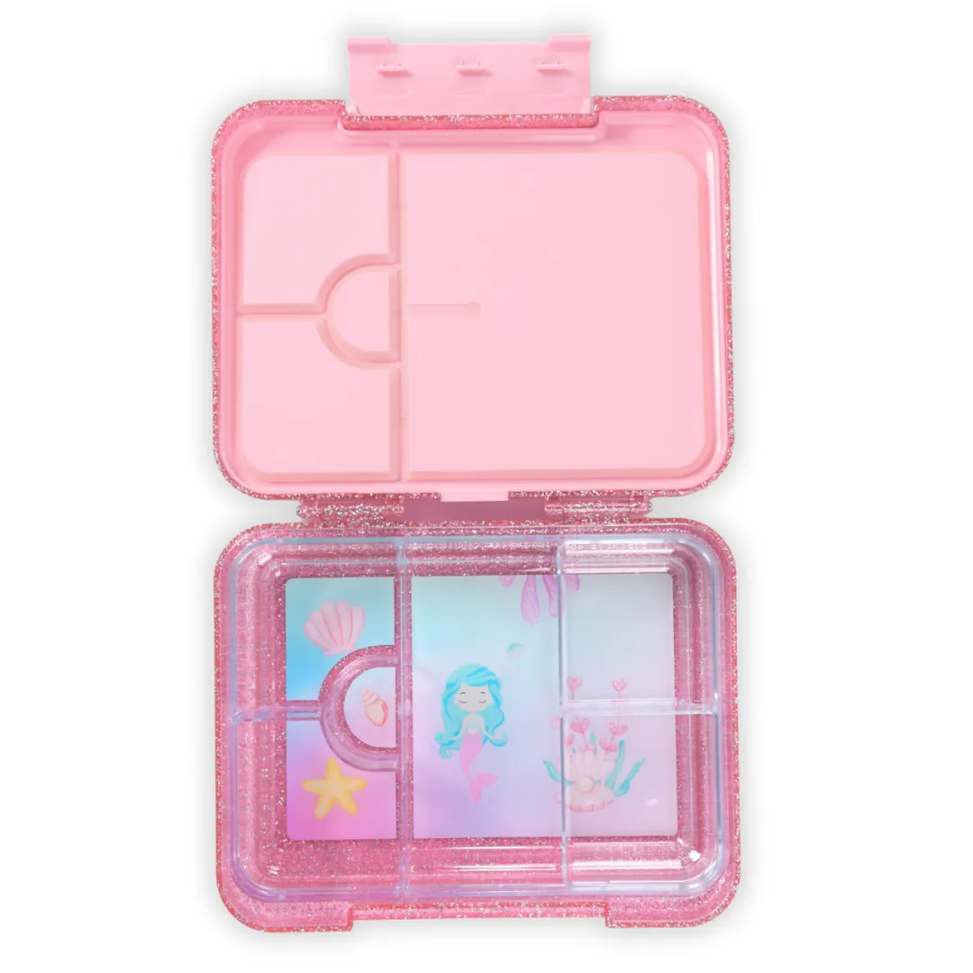 Mum Made Yum Large Bento Lunch Box - Pink Sparkle Mermaid