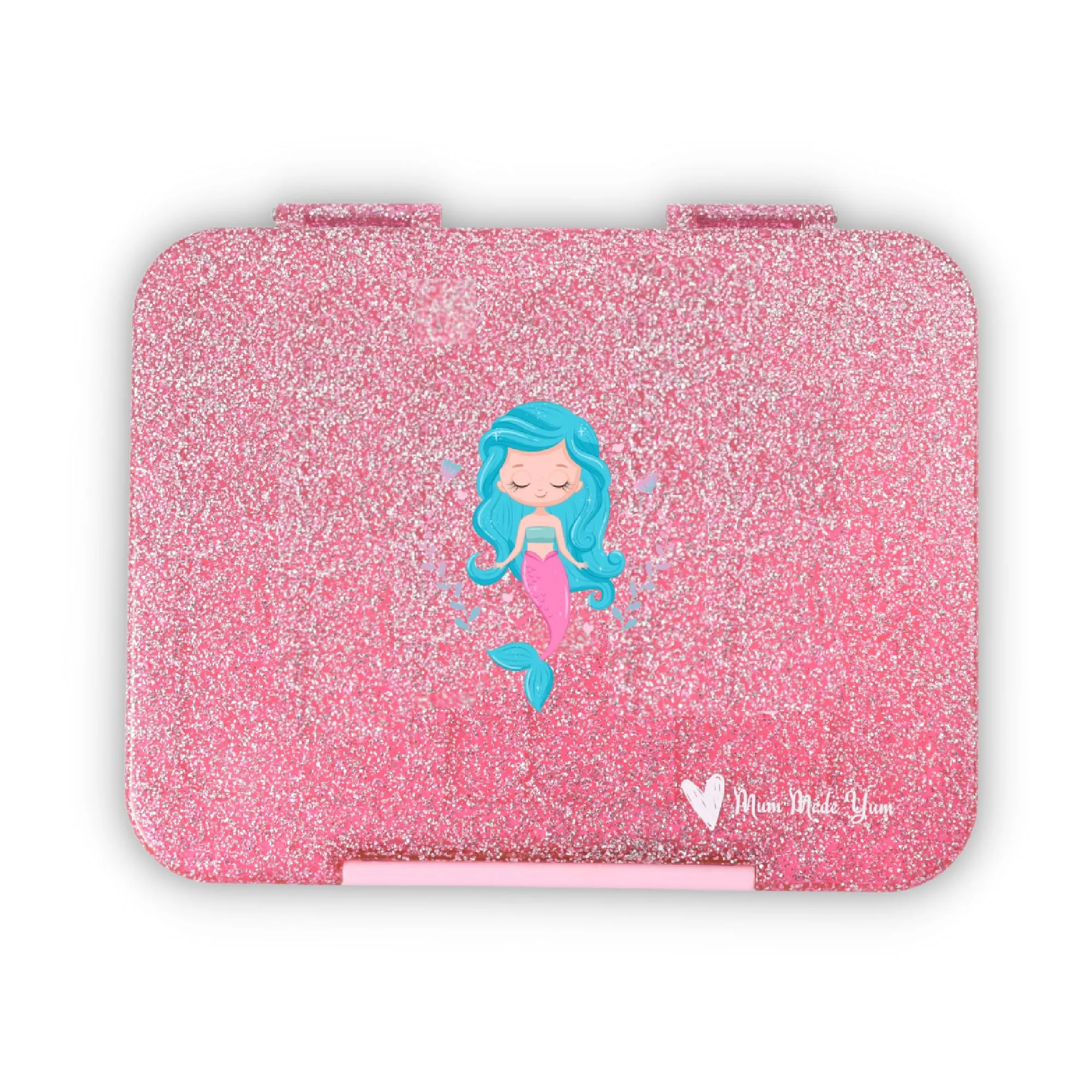 Mum Made Yum Large Bento Lunch Box - Pink Sparkle Mermaid