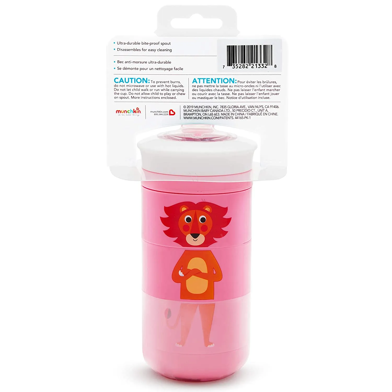 Munchkin Twisty Mix & Match Animals Bite Proof Sippy Cup, 9 Oz, Pink