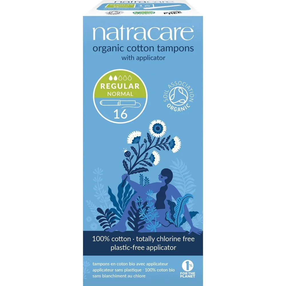 Natracare Certified Organic 100% Cotton Regular Tampons 16 Tampon