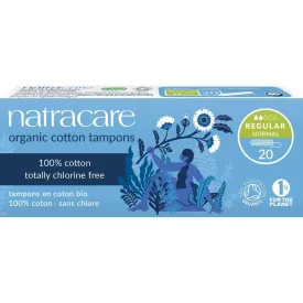 Natracare Certified Organic 100% Cotton Regular Tampons 20 Count