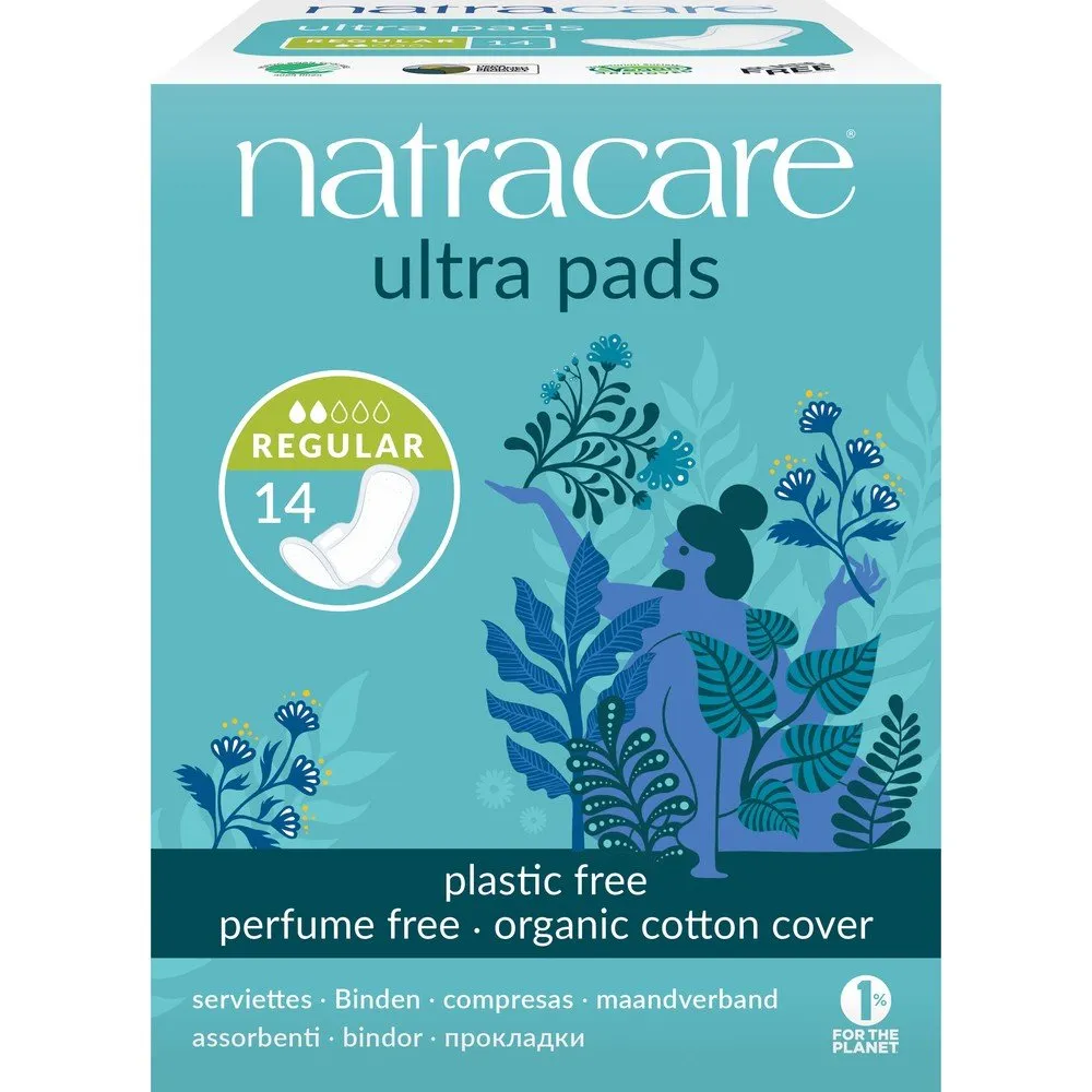 Natracare Natural Ultra Pads With Organic Cotton Cover With Wings 14 Pad