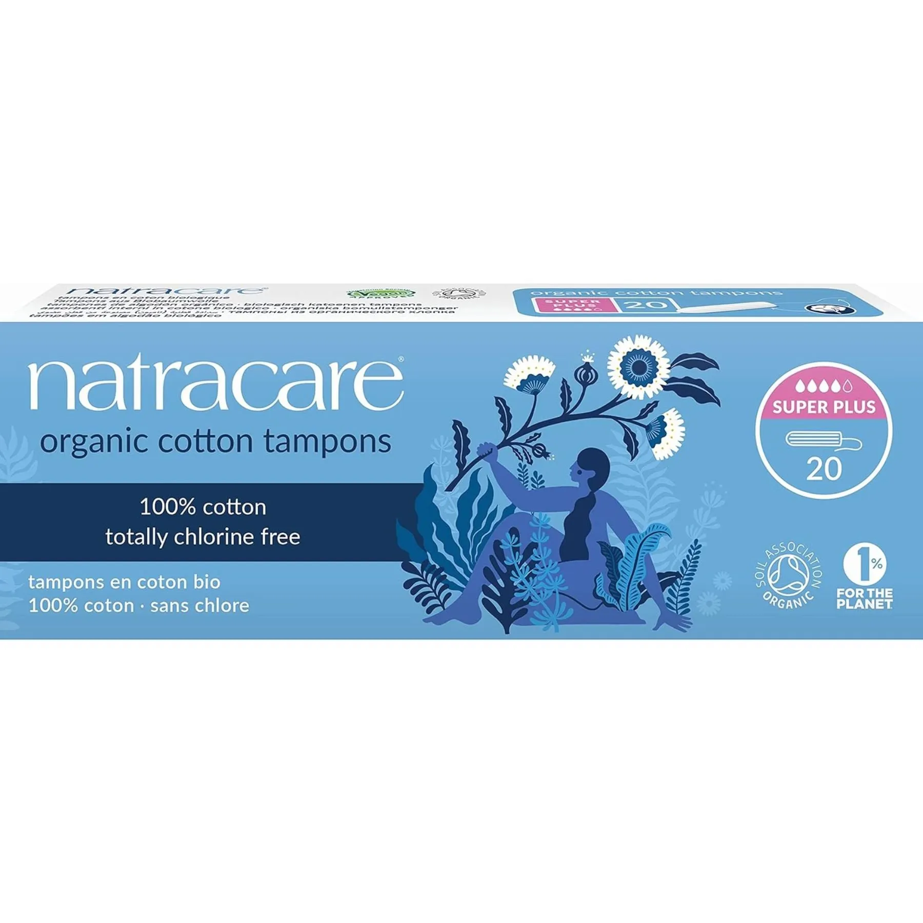 Natracare Super Plus Non-Applicator Organic Cotton Tampons 20ct