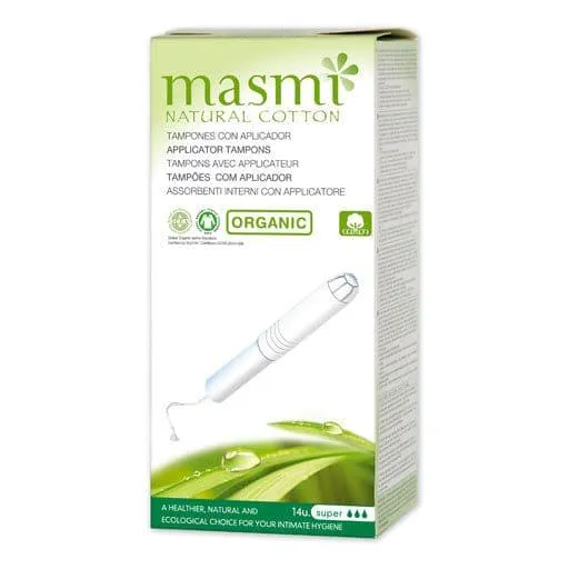 ORGANIC TAMPONS Super with applicator 100% organic cotton MASMI