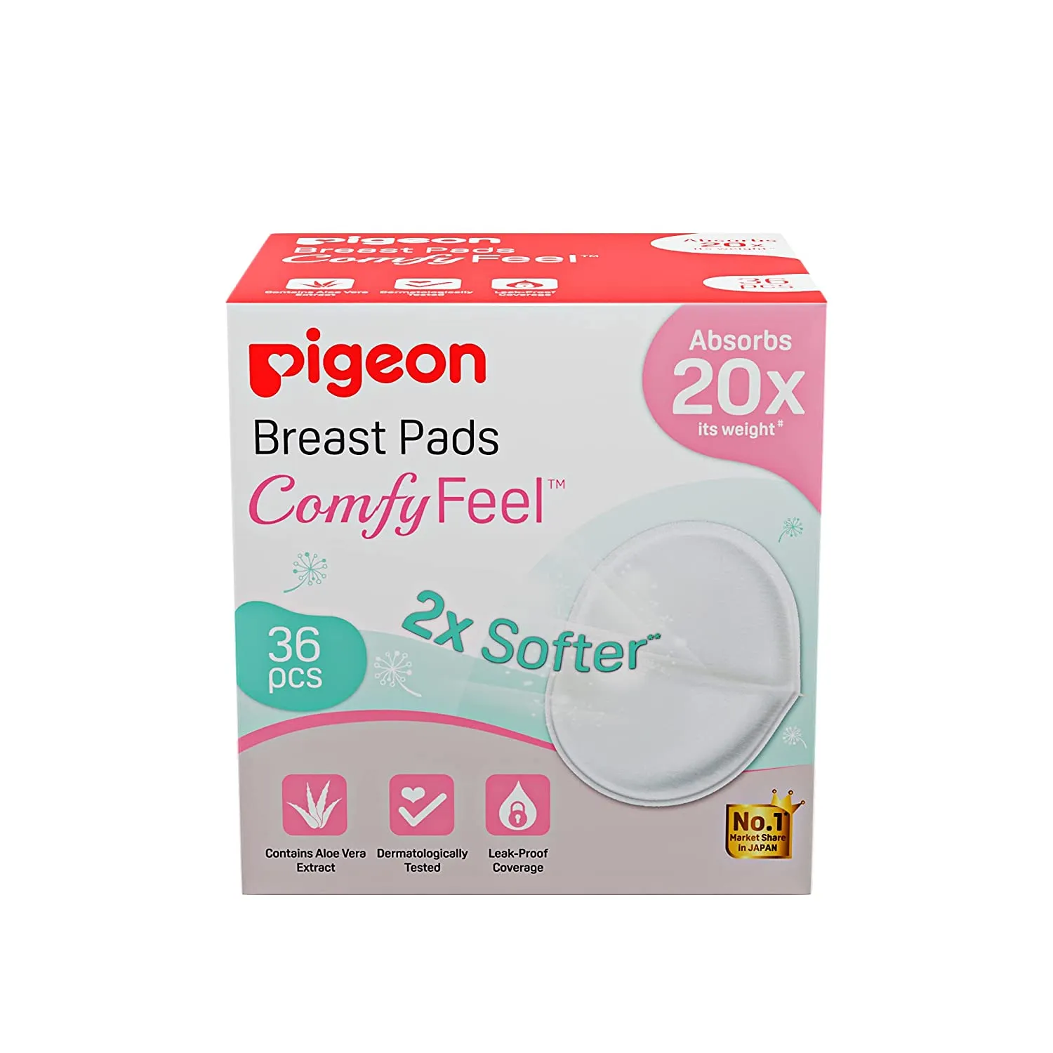 PIGEON Comfy Feel Disposable Breast (Nursing) Pads Soft - 36Pcs