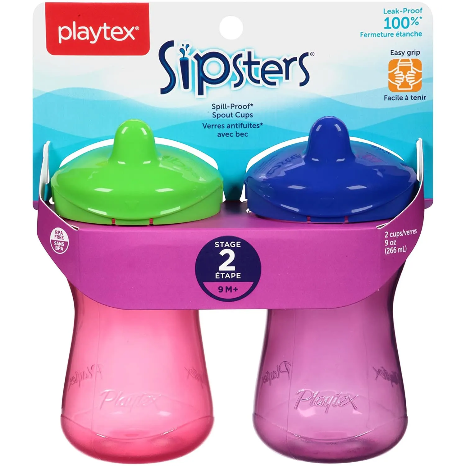 Playtex Stage 2 Hard Spout Cup - 2-Pack - Red and Pink