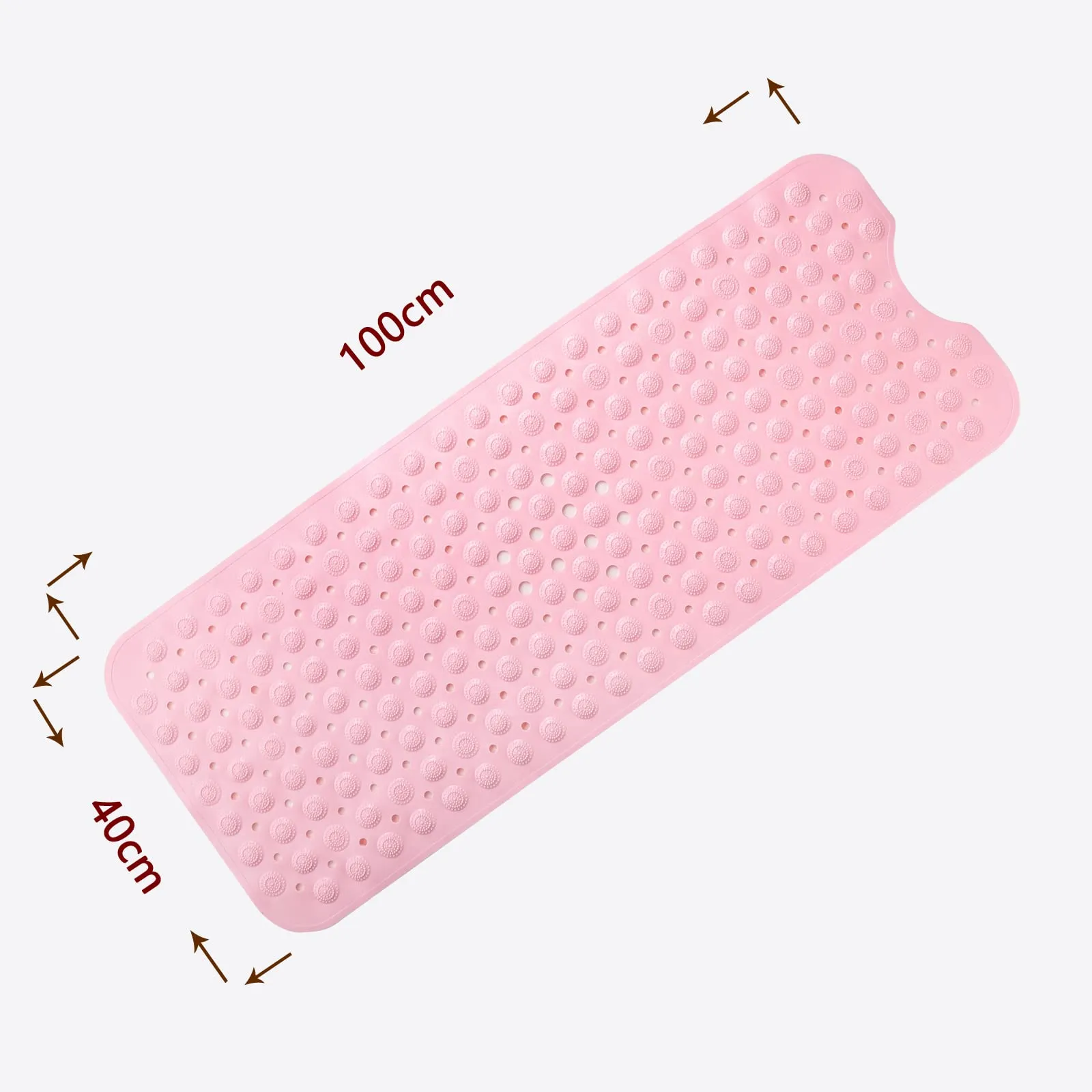 SAVYA HOME - Pink Nonslip Soft Rubber Bath Mat, Rain Mat for Bathtub and Shower, Anti Slip, Anti Bacterial, Machine Washable PVC Bath Mat for Bathroom | Size : 100 x 40 cm