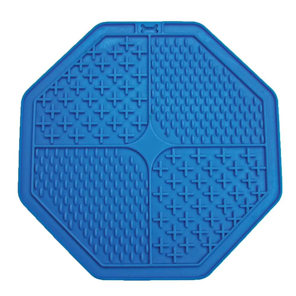 Scream Lick Enrichment Octagon Non Slip Dog Mat Blue