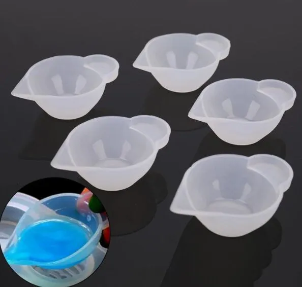 Silicone Measuring Cup Set 12 Pcs - Two 100ml Graduated Mixing Cups - 5 Small Spouted Cups - 5 Mini Size Cups - Flexible Clear Non-Toxic