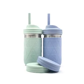 Stainless Steel 14oz Drinking Tumblers   Food Storage (Sage/Misty Blue)