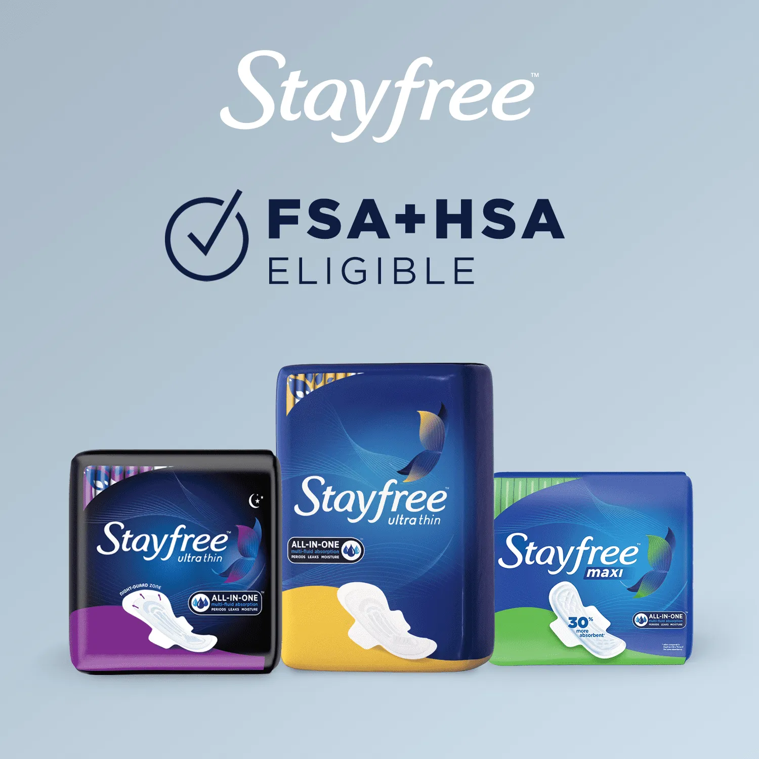 Stayfree Ultra Thin Overnight Pads With Wings, 40 Ct, Multi-Fluid Absorption, Protection For Up To 10 Hours