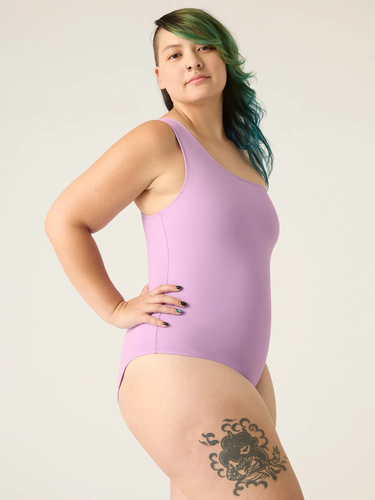 Swimwear One-Shoulder One-Piece Light-Moderate Lavender